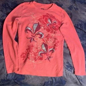 Floral Fleur-de-Lis Long Sleeve Shirt